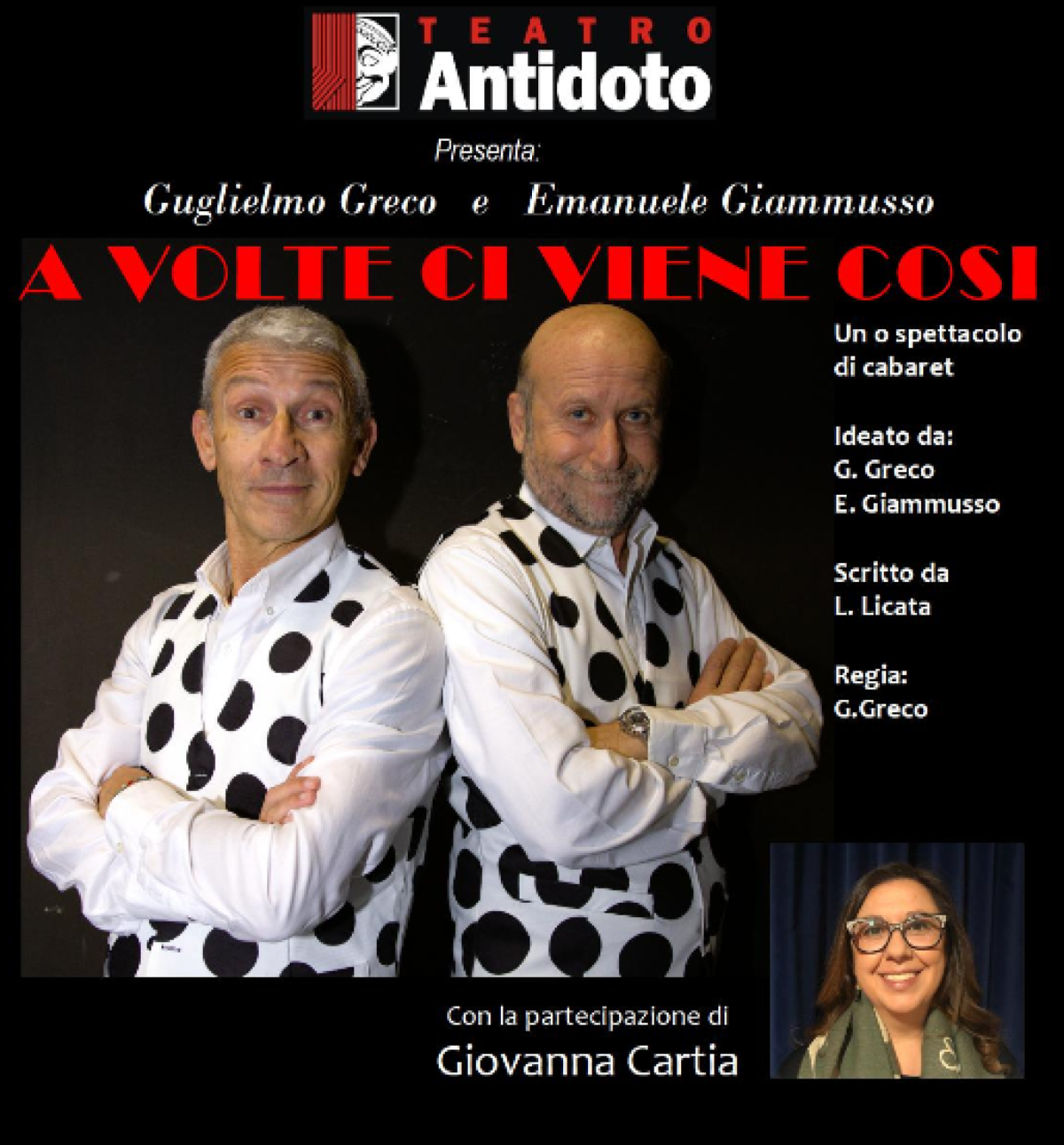 “A volte ci viene così”: al teatro Antidoto il cabaret intelligente di Greco e Giammusso - 