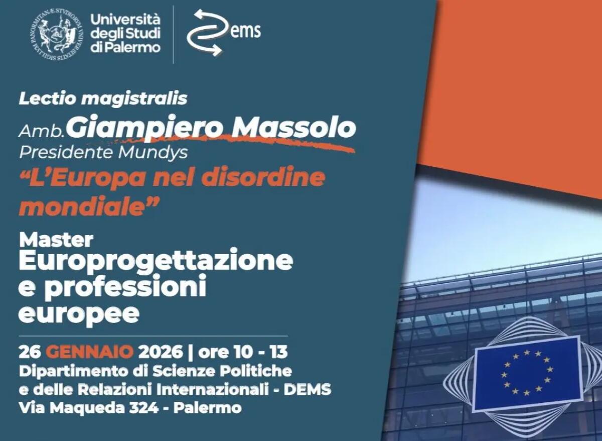 L’ambasciatore Massolo inaugura il secondo ciclo del master in “Europrogettazione” dell’Università di Palermo - 
