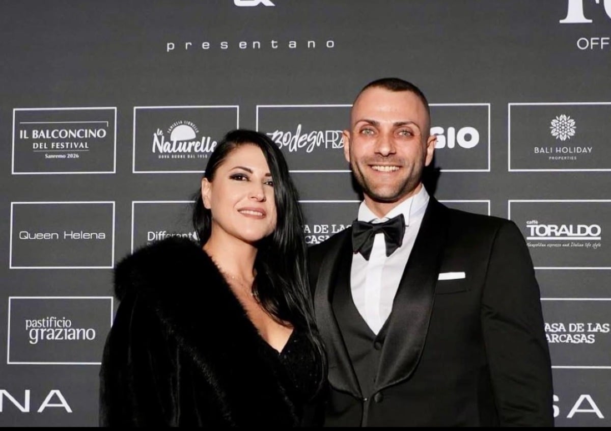 Sanremo, Daniele Cacciuolo e la moglie Marzia al gala' di Forbes Italia e The Code - 