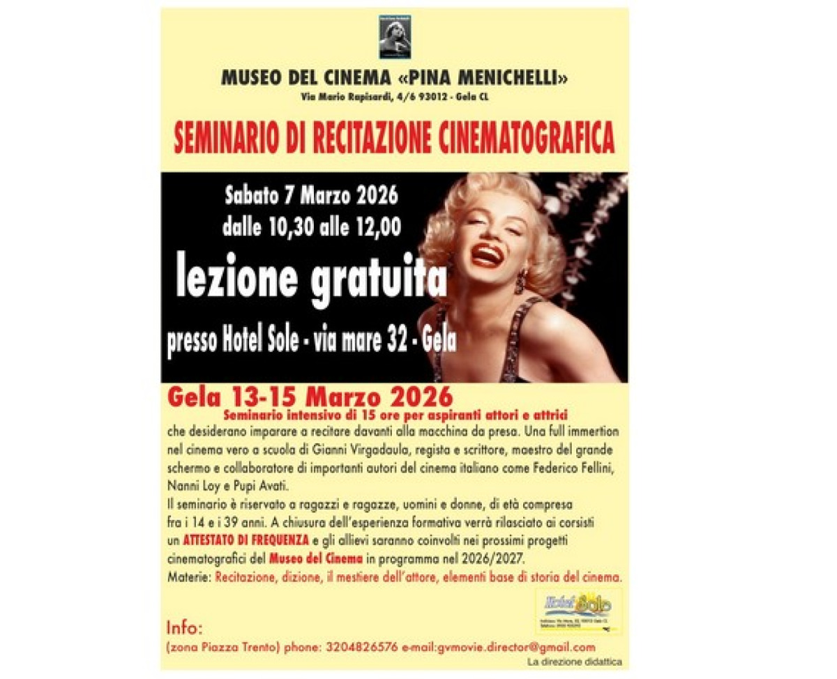 In città lezione di cinema e un seminario  - 