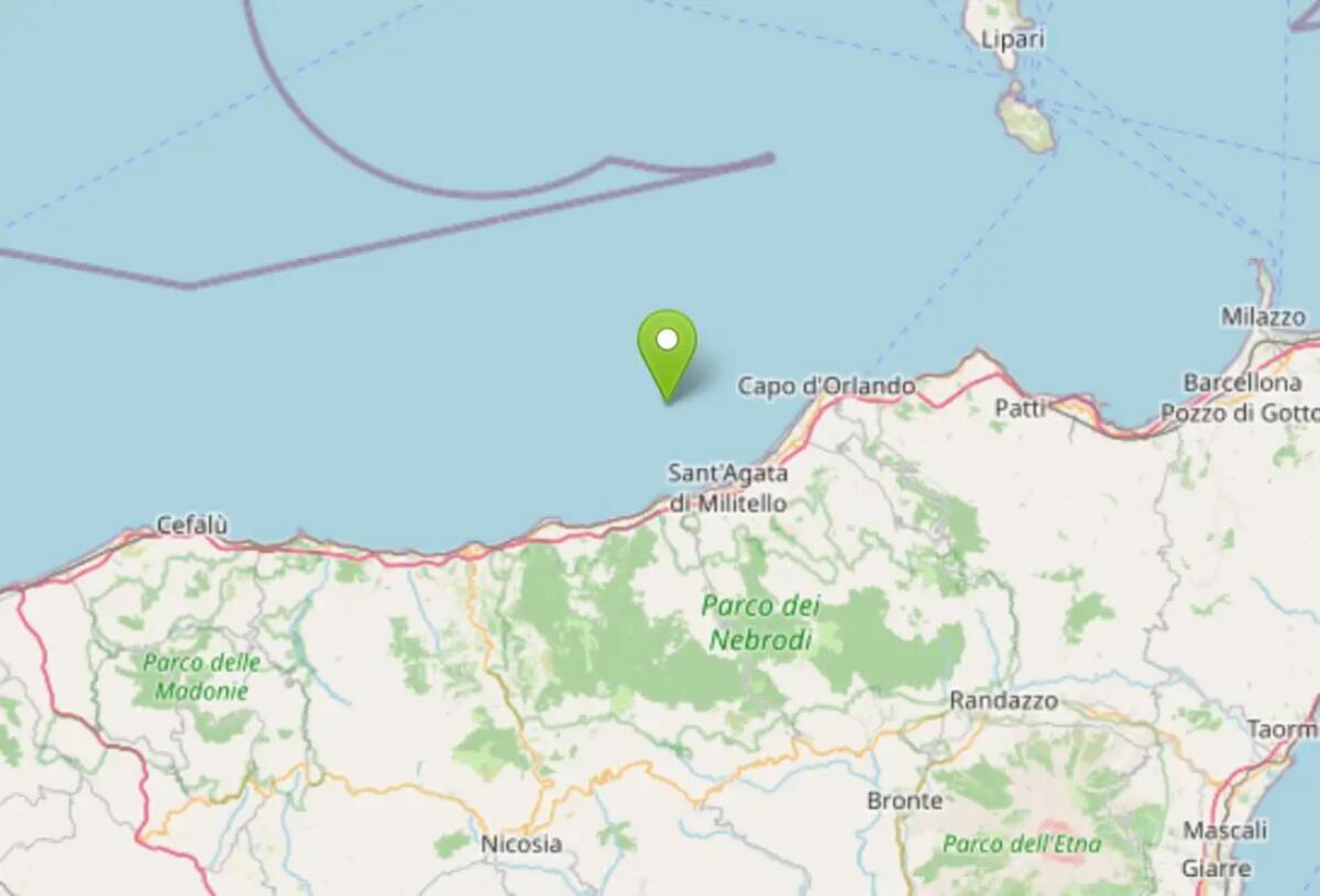 Scossa di terremoto di magnitudo 3.3 al largo della Costa messinese - 