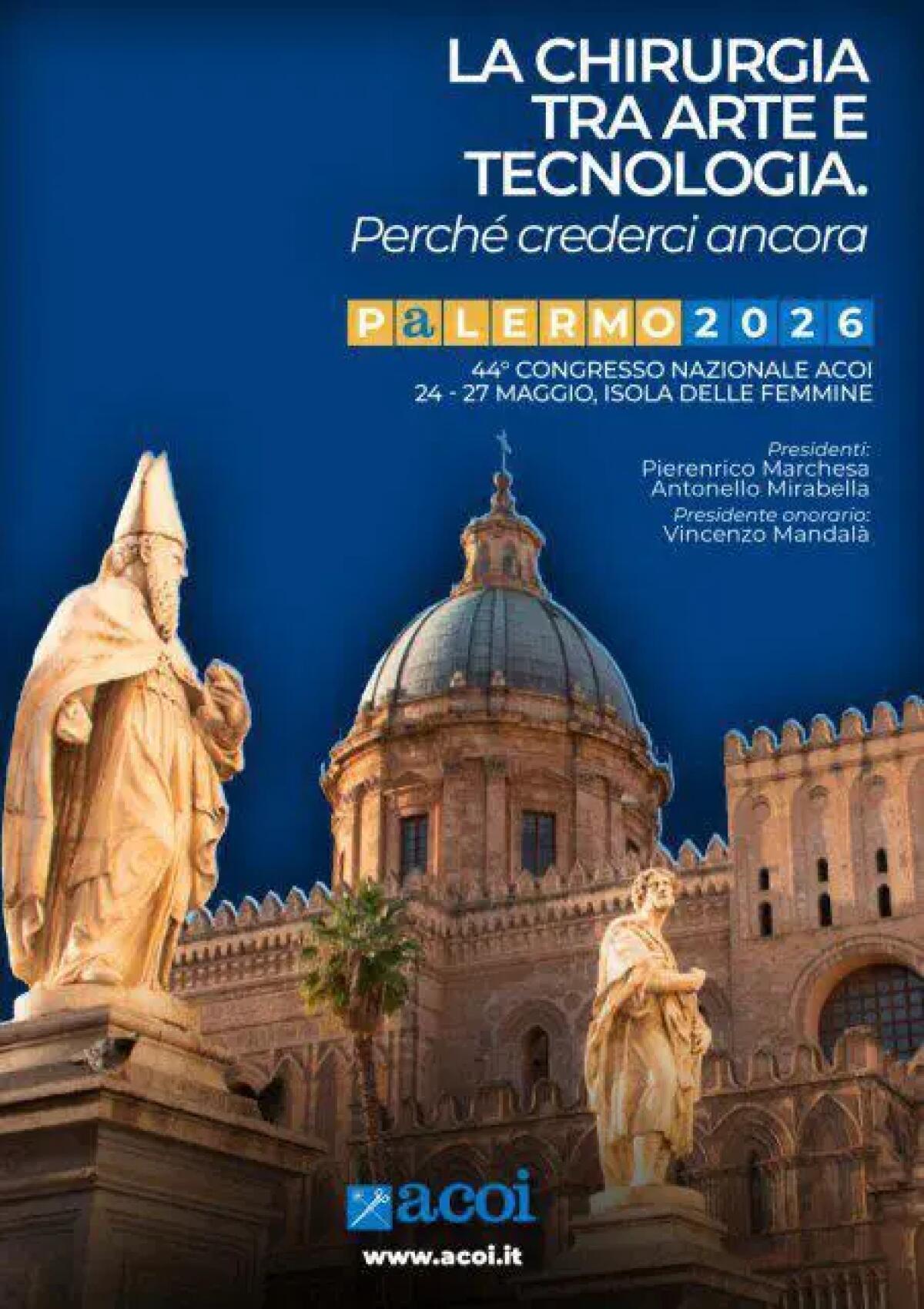Da domenica 24 maggio a Palermo il 44° Congresso Nazionale ACOI - 