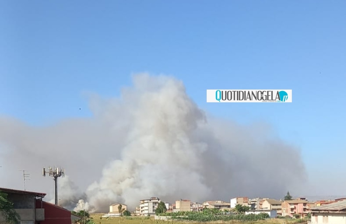 Vasto incendio, nube visibile anche a notevole distanza 