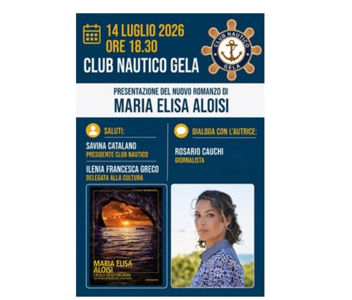 "L'isola degli inganni", il nuovo romanzo di Maria Elisa Aloisi verrà presentato al Nautico - 
