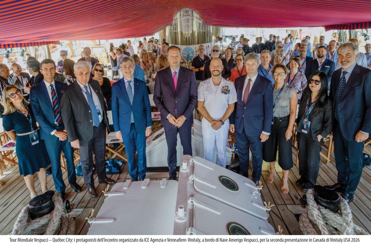 Vinitaly.Usa si presenta a bordo della nave Vespucci nella tappa di Quebec City - 