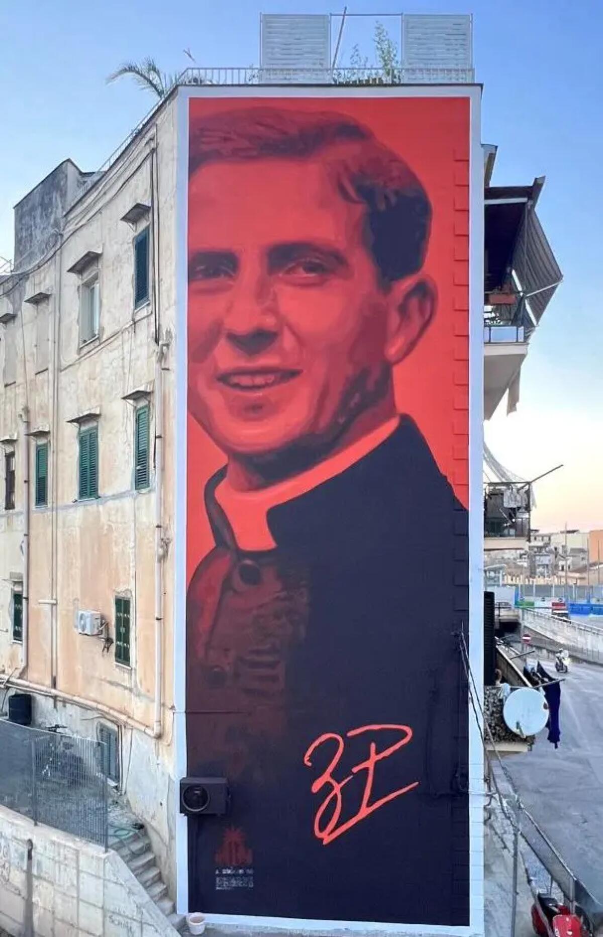 La Fondazione Federico II dedica un murale a Don Puglisi nel quartiere Brancaccio di Palermo - 
