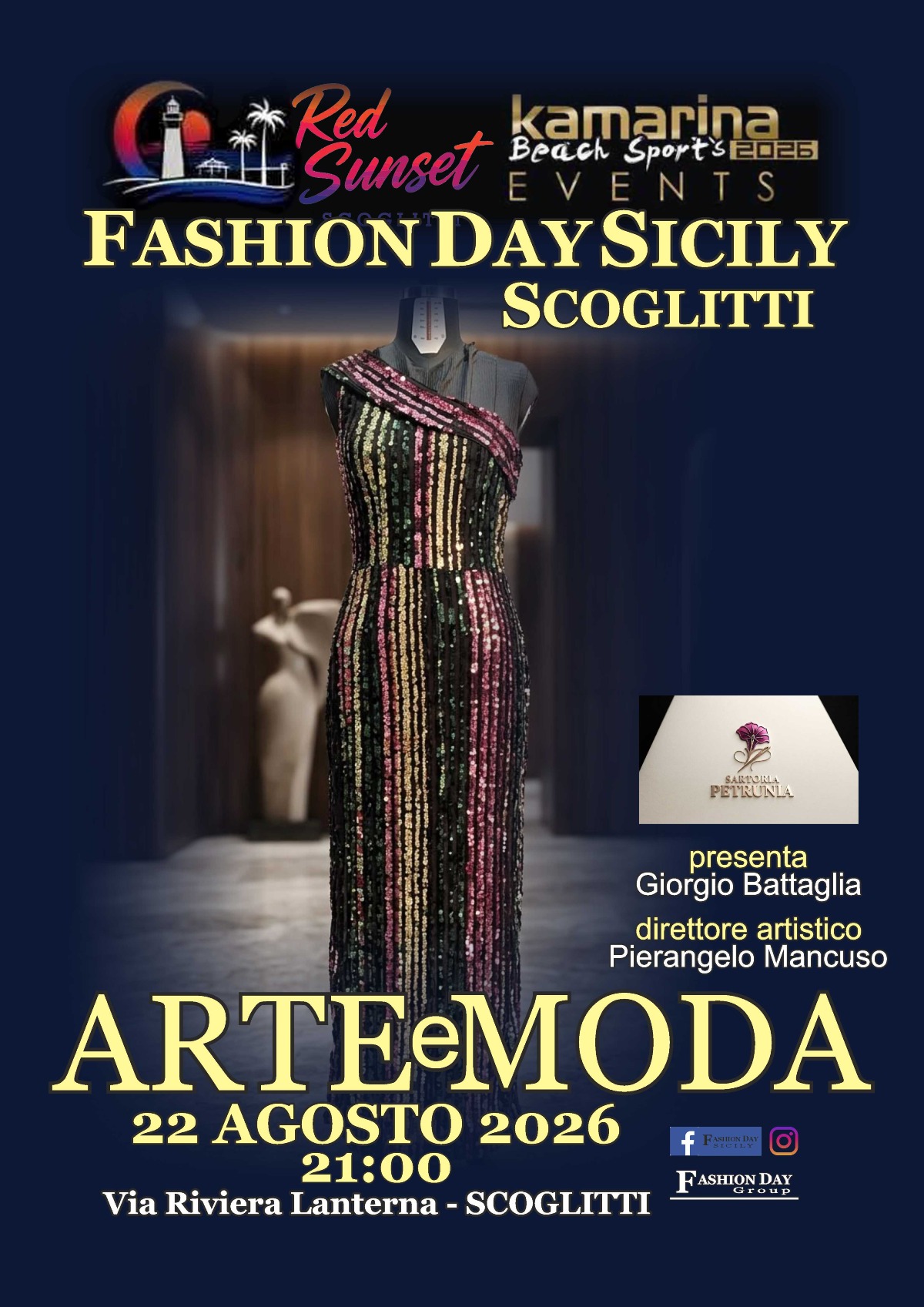 La moda nella serata di Scoglitti, in passerella le creazioni di Sartoria Petrunia della gelese Maganuco  - 