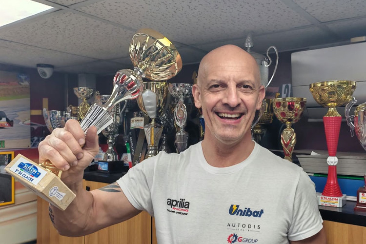 Gianni Carfì sul podio nello slalom di Torregrotta - 