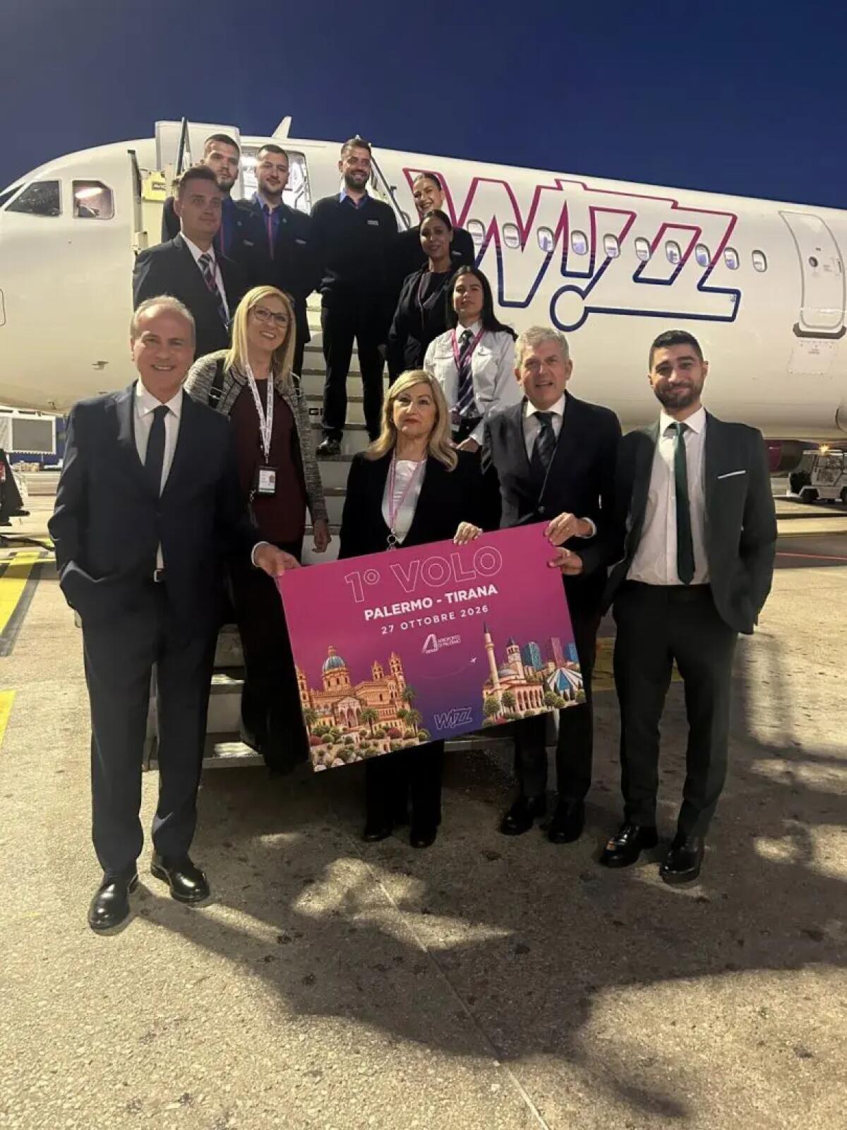 Inaugurato il collegamento diretto tra Palermo e Tirana con Wizz Air - 